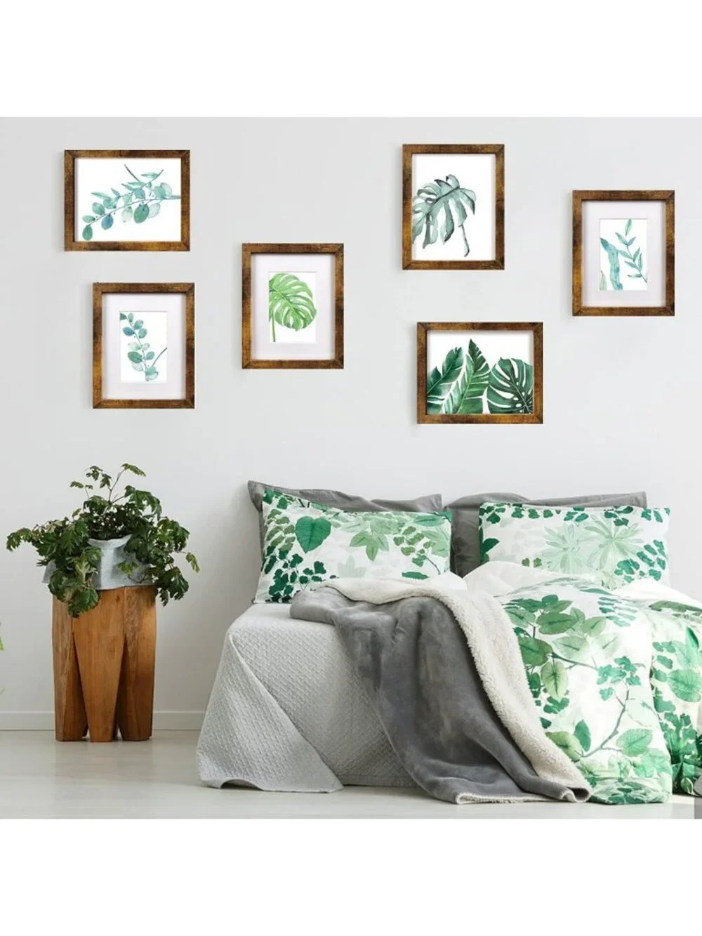 Set of 6 Brown 8x10 Picture Frames - Display 5x7 or 8x10 Photos, Wall Decor